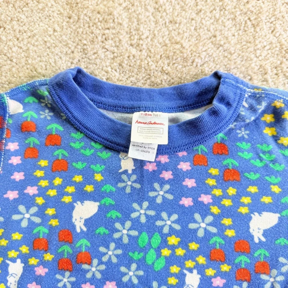 Hanna Andersson Mellow Meadow Easter Kids Long John Pajama Set - size 5 (110cm)